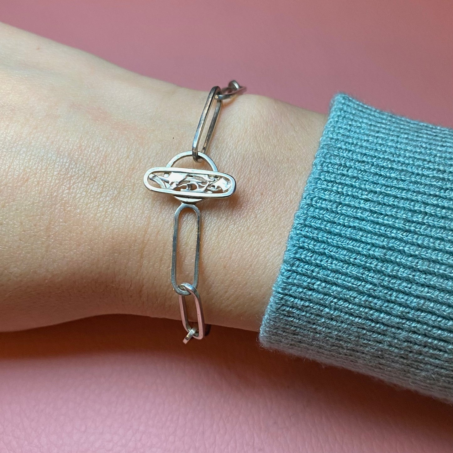 Paper clip bracelet